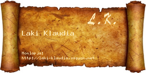 Laki Klaudia névjegykártya